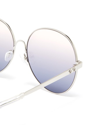 Detail View - Click To Enlarge - HAZE COLLECTION - x Cynthia Rowley 'Havana' ombré metal oversized round sunglasses