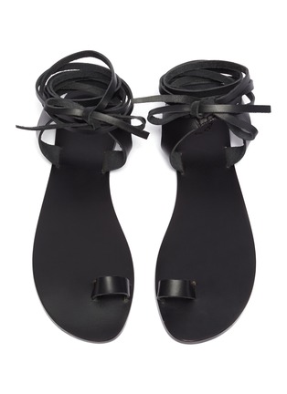 Detail View - Click To Enlarge - ATP ATELIER - 'Candela' wraparound ankle tie leather sandals