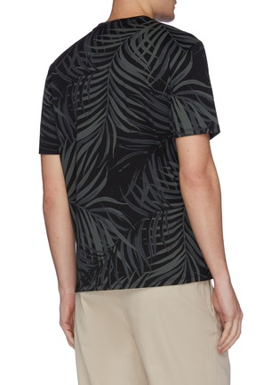 Back View - Click To Enlarge - THEORY - 'Clean' palm leaf print Pima cotton T-shirt