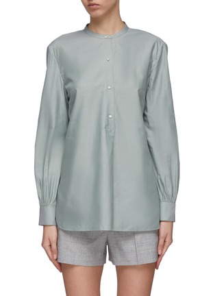 Main View - Click To Enlarge - THEORY - Half-button placket band collar tunic shirt