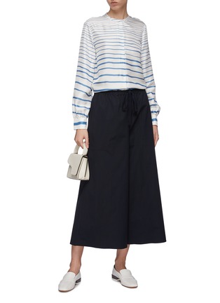 Figure View - Click To Enlarge - THEORY - Drawstring poplin culottes