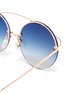 Detail View - Click To Enlarge - FOR ART'S SAKE - 'Aqua' ripple top bar mirror metal round sunglasses