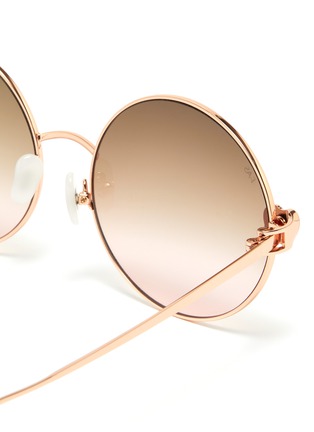 Detail View - Click To Enlarge - FOR ART'S SAKE - 'Love Story' heart embellished temple metal round sunglasses