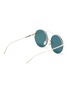 Figure View - Click To Enlarge - FOR ART'S SAKE - 'Aqua' ripple top bar metal round sunglasses