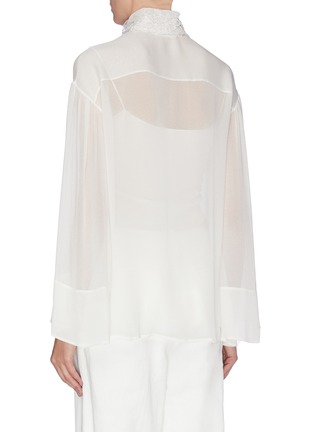 Back View - Click To Enlarge - THE ROW - 'Sarabee' sequin collar bell sleeve sheer shirt