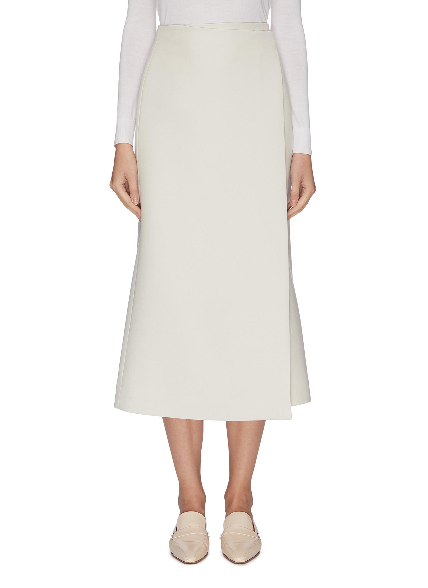 The Row saio Wool Silk Blend Midi Wrap Skirt ModeSens