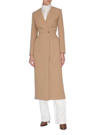 Figure View - Click To Enlarge - THE ROW - 'Nadine' slanted placket besom pocket long coat
