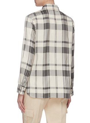 Back View - Click To Enlarge - THEORY - 'Classic' tartan plaid oversized herringbone shirt