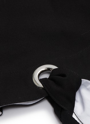  - ROSETTA GETTY - Grommet sash tie cape sleeve cropped top