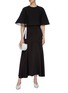 Figure View - Click To Enlarge - ROSETTA GETTY - Grommet sash tie cape sleeve cropped top