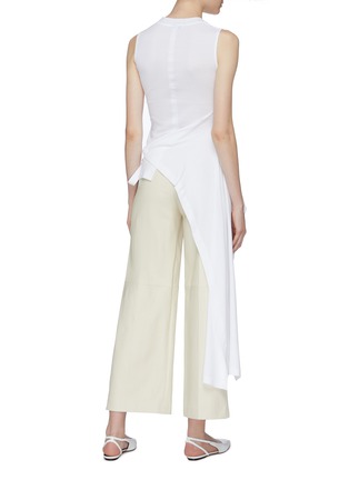 Back View - Click To Enlarge - ROSETTA GETTY - Side tie asymmetric apron wrap panel sleeveless top