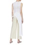 Back View - Click To Enlarge - ROSETTA GETTY - Side tie asymmetric apron wrap panel sleeveless top