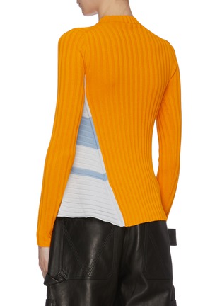 Back View - Click To Enlarge - ROSETTA GETTY - Colourblock godet rib knit sweater