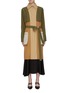 Main View - Click To Enlarge - ROSETTA GETTY - Belted colourblock patch pocket trench coat