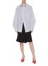 Figure View - Click To Enlarge - BALENCIAGA - 'Swing' stripe peplum shirt