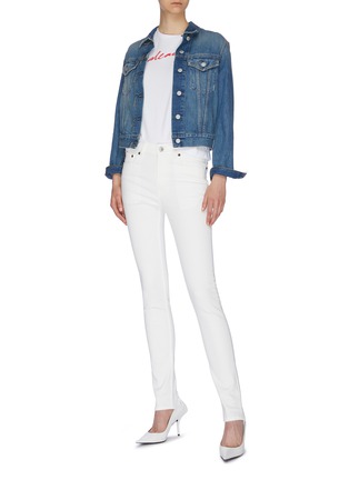 Figure View - Click To Enlarge - BALENCIAGA - Frayed back cuff skinny jeans