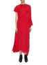 Main View - Click To Enlarge - BALENCIAGA - Asymmetric sleeve polka dot print silk crepe dress