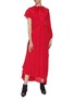 Figure View - Click To Enlarge - BALENCIAGA - Asymmetric sleeve polka dot print silk crepe dress