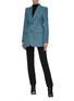 Figure View - Click To Enlarge - BALENCIAGA - 'Hourglass' darted check plaid wool twill blazer