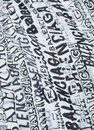 Detail View - Click To Enlarge - BALENCIAGA - Mix logo print asymmetric pleated skirt
