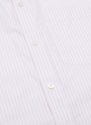  - BALENCIAGA - 'New Swing' tie neck logo print back stripe shirt