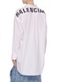 Back View - Click To Enlarge - BALENCIAGA - 'New Swing' tie neck logo print back stripe shirt