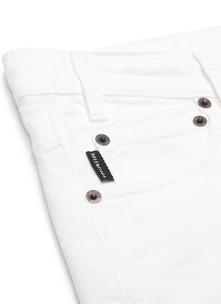 Detail View - Click To Enlarge - BALENCIAGA - Notched waist denim mini skirt