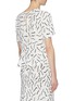 Back View - Click To Enlarge - DIANE VON FURSTENBERG - 'Orilla' abstract line print crepe boxy peplum top