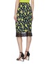 Back View - Click To Enlarge - DIANE VON FURSTENBERG - 'Chrissy' lace hem lemon floral print silk crepe skirt