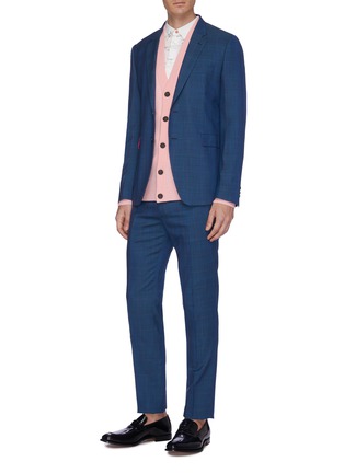Figure View - Click To Enlarge - PAUL SMITH - Windowpane check tapered wool-silk pants
