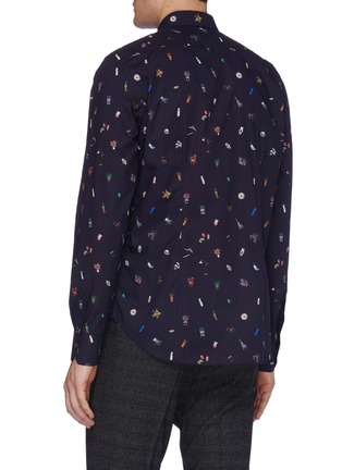 Back View - Click To Enlarge - PAUL SMITH - Mix graphic print slim fit shirt