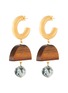 Main View - Click To Enlarge - SOPHIE MONET - 'The Chelsea' link tree agate bead wood drop hoop earrings