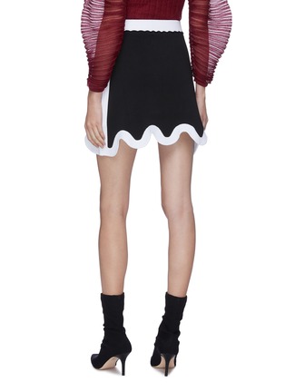 Back View - Click To Enlarge - PH5 - 'Adelie' contrast wavy hem mini skirt