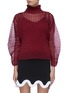 Main View - Click To Enlarge - PH5 - 'Lewis' puff sleeve pleated organdy turtleneck top