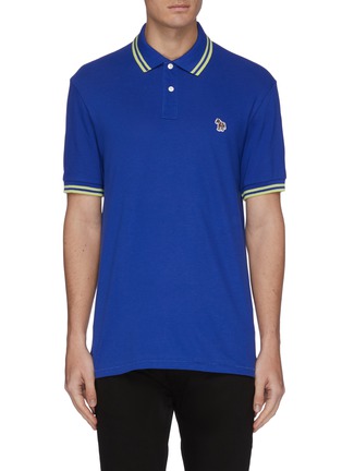 Main View - Click To Enlarge Main View - Click To Enlarge - PS PAUL SMITH - Zebra appliqué stripe border polo shirt