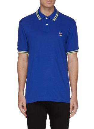 Main View - Click To Enlarge - PS PAUL SMITH - Zebra appliqué stripe border polo shirt