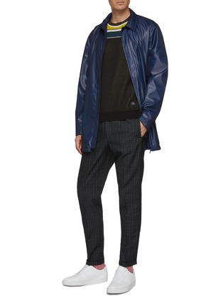 Figure View - Click To Enlarge - PS PAUL SMITH - Stripe outseam check plaid wool jogging pants
