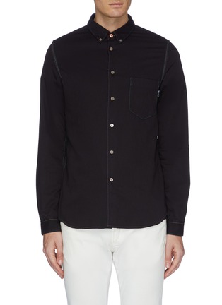 Main View - Click To Enlarge - PS PAUL SMITH - Contrast topstitching organic cotton shirt