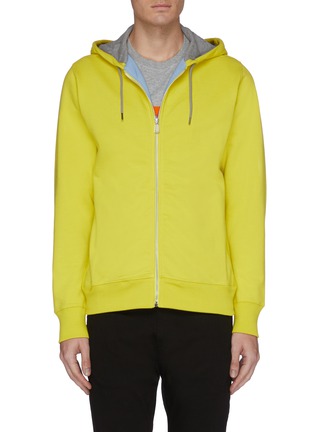 Main View - Click To Enlarge - PS PAUL SMITH - Colourblock lining organic cotton zip hoodie
