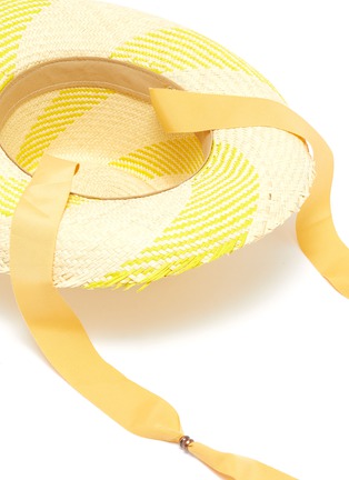 Detail View - Click To Enlarge - SENSI STUDIO - 'Dumont' ribbon band stripe toquilla straw hat