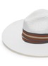 Detail View - Click To Enlarge - SENSI STUDIO - Stripe ribbon straw Panama hat