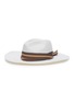 Main View - Click To Enlarge - SENSI STUDIO - Stripe ribbon straw Panama hat