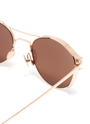 Detail View - Click To Enlarge - LINDA FARROW - Spoiler mirror metal oval sunglasses