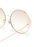 Detail View - Click To Enlarge - LINDA FARROW - Acetate corner metal oversized round sunglasses