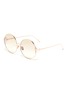 Main View - Click To Enlarge - LINDA FARROW - Acetate corner metal oversized round sunglasses