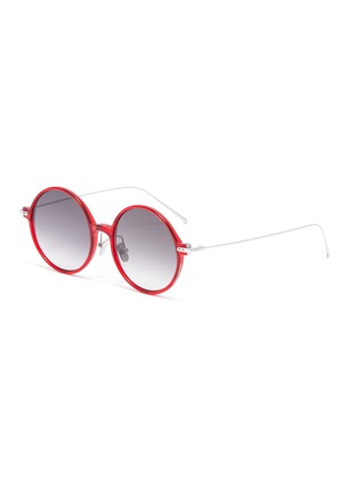 Main View - Click To Enlarge - LINDA FARROW - Metal temple acetate oversized round sunglasses