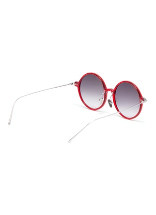 Figure View - Click To Enlarge - LINDA FARROW - Metal temple acetate oversized round sunglasses
