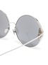Detail View - Click To Enlarge - LINDA FARROW - Acetate corner mirror metal oversized round sunglasses