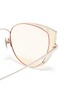 Detail View - Click To Enlarge - LINDA FARROW - 'Des Voeux' contrast corner metal cat eye sunglasses