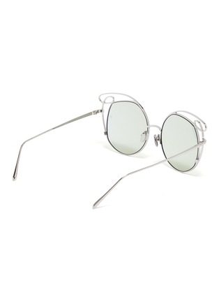 Figure View - Click To Enlarge - LINDA FARROW - 'Zazel' cutout metal geometric frame sunglasses